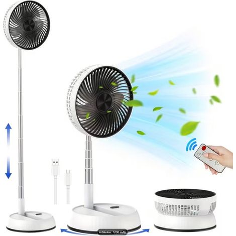 Ventilatore da pavimento, ventilatore a piantana per rinfrescare l'estate con telecomando e testa girevole. (1/2)