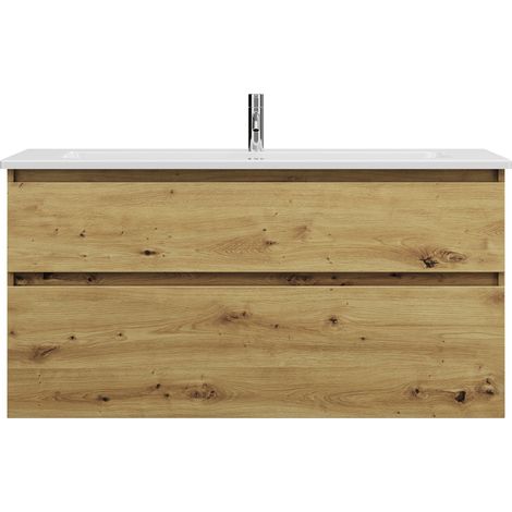 burgbad Lin20 Lavabo bajo para lavabo blanco brillante con mueble