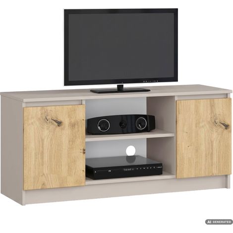 Kommode K140 Kaschmir 138 cm 2 Türen 4 Schubladen Farbe Artisan Eiche matt 4 Einlegeböden 138x40x99 cm (1/5)