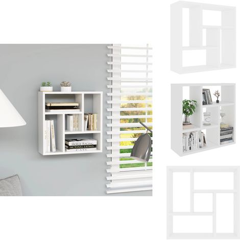 Étagère murale Blanc 45,1x16x45,1 cm Bois d’ingénierie - Étagère Murale - Étagère Blanche - Étagère Suspendue - Meuble De Rangement - Décoration Murale (1/5)