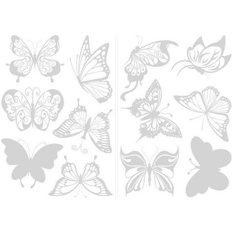24 Pcs Papillon Fenêtre Autocollants Anti-Collision Fenêtre D'alerte Fenêtre S'accroche Transparent Alerte Oiseau Fenêtre Decal Réfrigérateur Autocollant Porte Stickers pour (1/5)