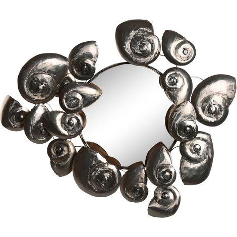 Miroir argenté mural pour élégance contemporaine - Argenté brillant et sophistiqué