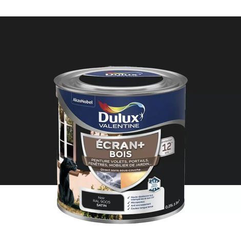 Peinture DULUX VALENTINE Ecran+ Bois Noir 0,25 L (1/4)