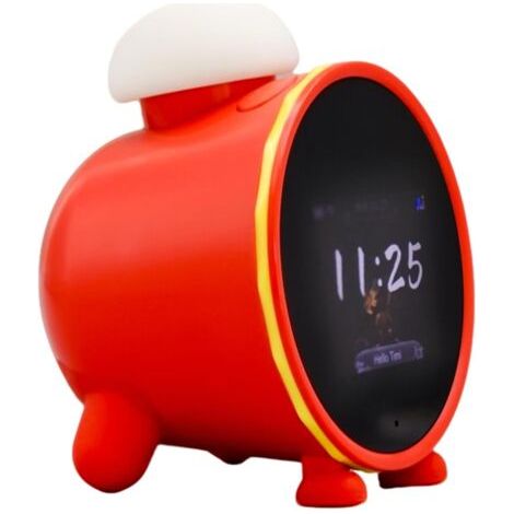 Réveil pour enfants, réveil éducatif intelligent pour enfants, entraîneur de sommeil jour et nuit, réveil à commande vocale, convient aux garçons et aux filles (rouge) (1/5)
