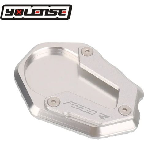 (Argent - F900R) Compatible avec les motos BMW F900R, F900XR et F900 R XR (2020-2023) : extension de béquille latérale, plaque de support, support agrandissant la béquille. (1/4)