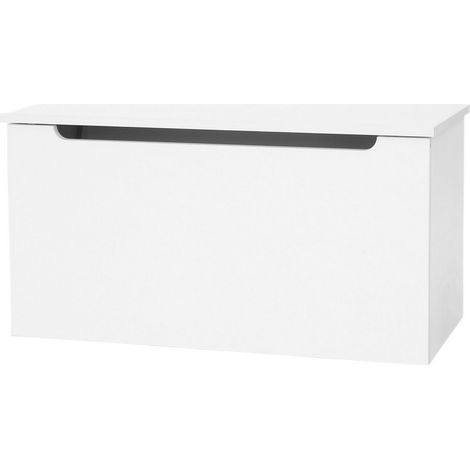 Ottoman Storage Chest - Metal - L38 x W80 x H41 cm - White - Flat Packed
