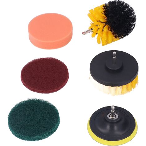 Set mit 6 Bohrmaschinen-Reinigungsbürsten, 1/4"-Sechskantbit, PP-Polierbürste für Auto und Haushalt (1/5)