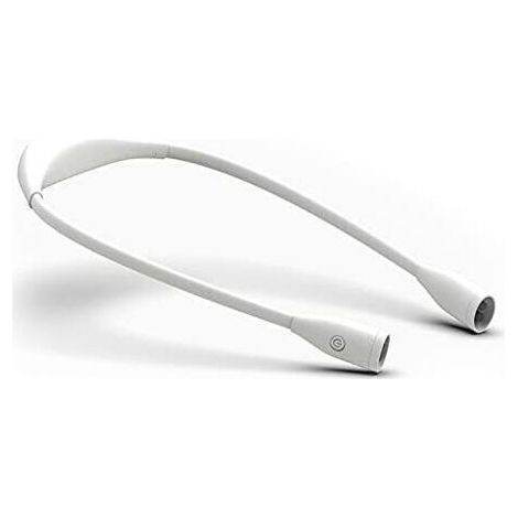 Lumi Crealis Lampe de lecture LED rechargeable par USB avec 3 couleurs et 9 niveaux de luminosité, bras flexible pour lecture, tricot, crochet, couture, réparation et camping (blanc) (1/5)