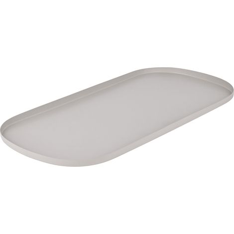 EGLO LIVING Dekotablett Savant, Tablett zum Dekorieren im minimalistischen Design, Deko Serviertablett aus Metall in Grau, Servierplatte 46 x 21 cm