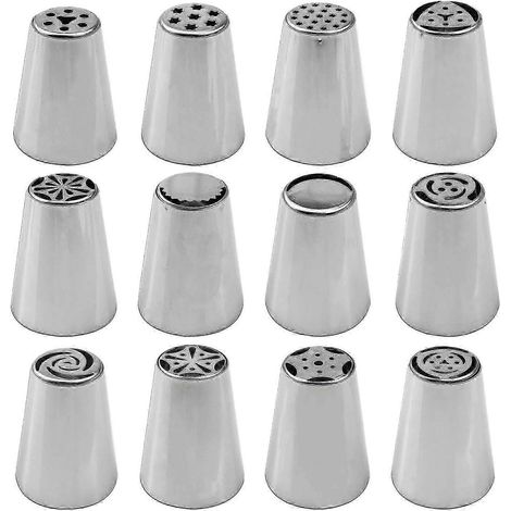 Douilles à pâtisserie russes, accessoires de pâtisserie, kit de douilles à décorer soi-même, douilles pour décorer biscuits et desserts-12Pcs