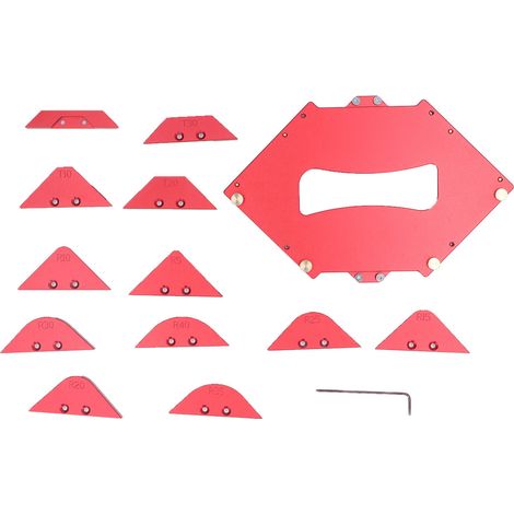 Gabarits de rayon pour profilés d'angle en aluminium pour établi de défonceuse T10-T40 R5-R40 (1/5)
