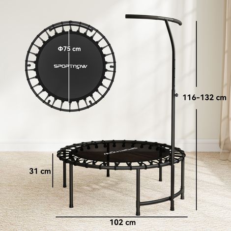 Rebounder-Trampolin, 5-stufig verstellbarer Griff, Workout-Trampolin, Schwarz (1/5)