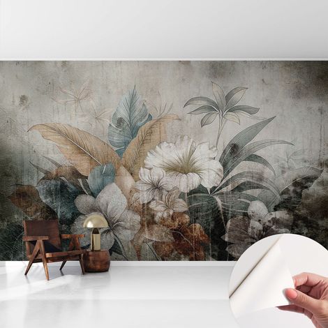 Carta da parati adesiva - fotomurale - facile da applicare - per la soggiorno - camera da letto - Sogno floreale 416x254 cm (1/5)