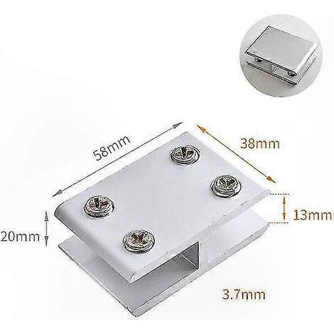 Verstellbare Doppelseitenklemmen für 10–12 mm Glasscheiben, 4er-Set, robuste und vielseitige Befestigung (1/3)