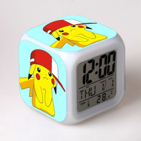 Réveil Lumineux - 7 Couleurs LED - Affichage Heure Date Température - Réveil Silencieux Pour Enfant - 1 Pièce