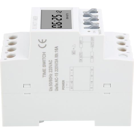 Minuterie Annuelle TM625Y Interrupteur Programmateur Rail DIN 12H On 12H Off Relais Temporisé 220V AC (1/5)
