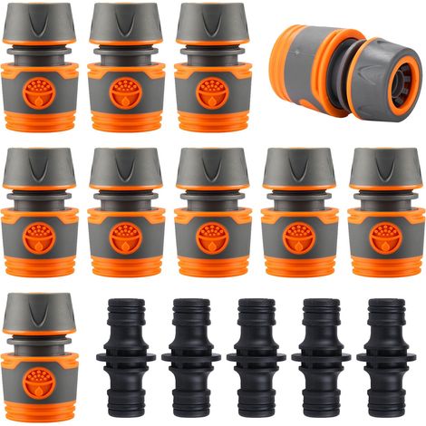 Lot de 10 raccords rapides 1/2" pour tuyau d'arrosage, connecteurs et raccords doubles pour extension de tuyau, irrigation et jardin (1/5)