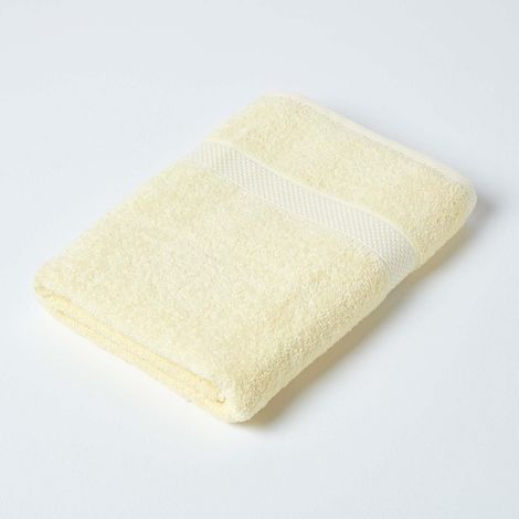 HOMESCAPES Turkish Cotton Bath Towel, Yellow