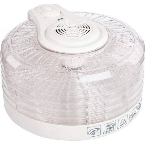 MPM MSG-02 Dehydrator de Food, 3 Stufen de Power , 5 erweiterbare Schalen de 33 cm, Obst, Pilze und Gemüse, 400W (1/4)