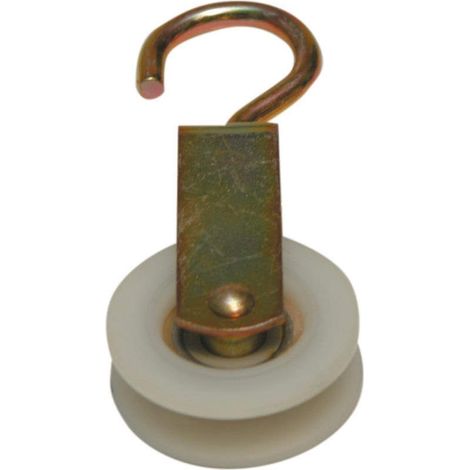 carrucola con cuscinetto ruota nylon   50 mm stendibiancheria filo panni (1/3)