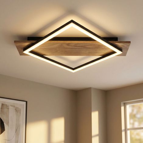 LED Deckenlampe Deckenleuchte Wohnzimmerlampe Aufbau Schwarz Metall H 6 cm
