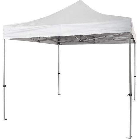 Gazebo plegable de aluminio profesional estructura hexagonal MARKET-PRO 3X3 Blanco impermeable (1/5)