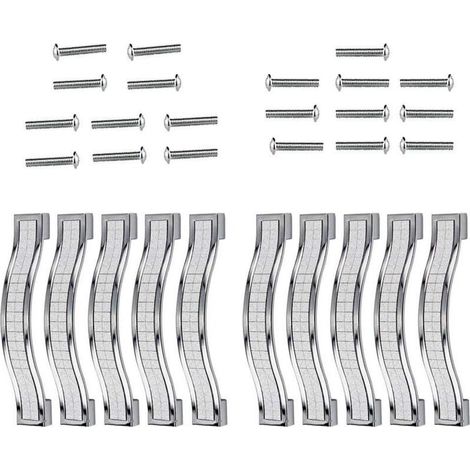 10er-Set Schubladengriffe aus Kristall-Legierung mit Strasssteinen für Kommoden, Küchenmöbel und Sideboards, Silber, 128 mm – 10 Stück (1/5)