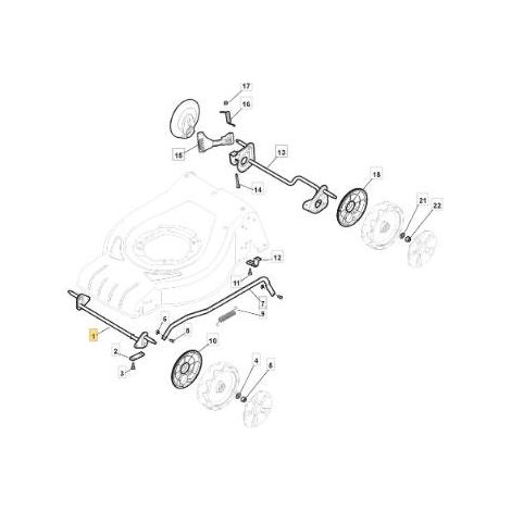 EJE RUEDA DELANTERA D180 ZNB CRUISER 43 ORIGINAL STIGA - 381302929/0