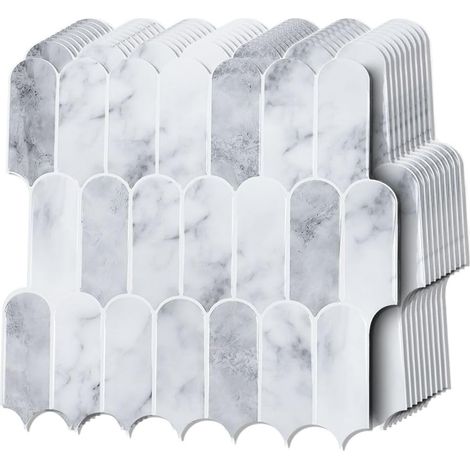 Lot de 10 autocollants 3D pour carrelage de cuisine, salle de bain En vinyle 30,5 x 30,5 cm