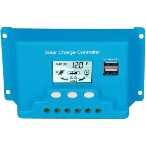 Régulateur Solaire 30A LCD avec Protection Anti-retour et USB pour Applications Industrielles (1/5)