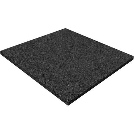 JARDIN202 - Loseta de Caucho Antivibración Especial para Exterior y Gimnasios Suelos Infantiles Fitness 50 x 50 x 4 cm (Negra)