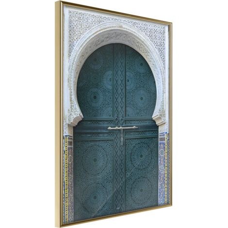 Affiche Murale Encadrée "Closed Passage Blue" 21 x 30 cm Or