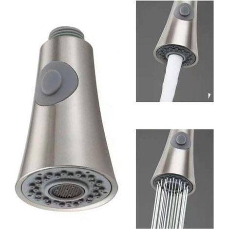 Ersatzteil für Küchenarmatur-Duschkopf, G1/2 Küchen-Duschkopf, geeignet für Auszieharmaturen, Küchenarmaturen, einziehbare Duschköpfe und auch für Badezimmer geeignet (gebürstete Oberfläche).