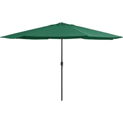 Parasol de jardin, mât en métal, 390 cm, vert (1/5)
