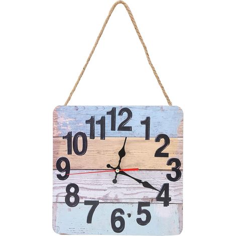 Horloge Murale Carrée - Mouvement Quartz Silencieux - Style Rétro Industriel - Pour Salon Chambre Bureau Café - 1 Pièce (1/5)