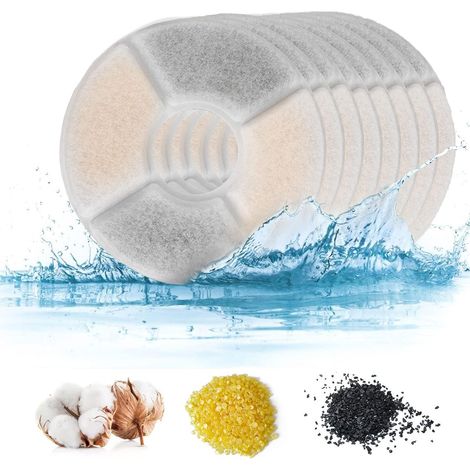 EASYCOMFORT Filtres Fontaine - 10 Filtres Ronds de Rechange pour Fontaine pour Chien/Chat avec Charbon Actif (1/5)