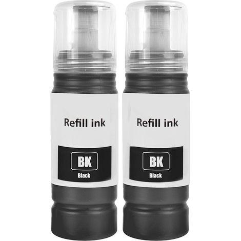 104 Encre Compatible avec Epson 104 Bouteille d'encre Multipack pour ET-1810 ET-2726 ET-2810 ET-2811 ET-2812 ET-2814 ET-2815 ET-2820 ET-2821 ET-2825 ET-2826 ET-4700 ET-4800 (2-Pack, 2 Noir) (1/5)