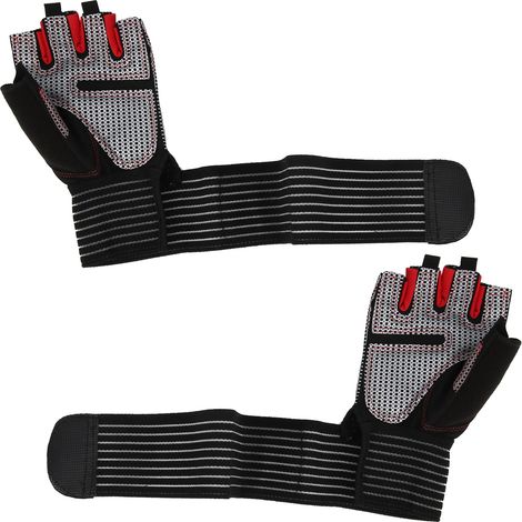 Gants de fitness antidérapants demi-doigts pour haltérophilie et sport avec support de poignet (1/5)