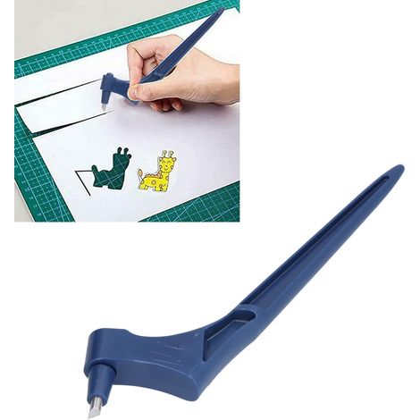 Couteau à découper portatif, couteau de précision, bleu foncé (1/5)
