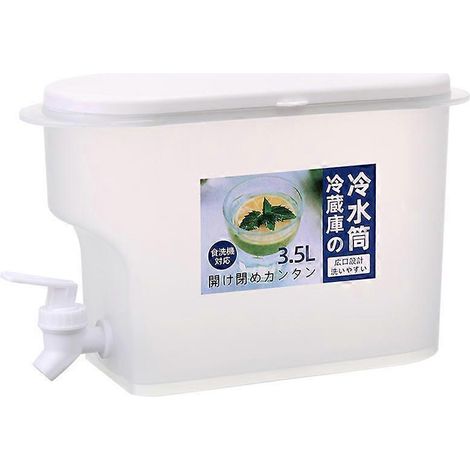 Bouilloire de grande capacité (3,5 L) avec robinet, en plastique, pour réfrigérateur, bouteille d'eau froide, carafe, pichet, distributeur de boissons glacées et de limonade. (1/5)