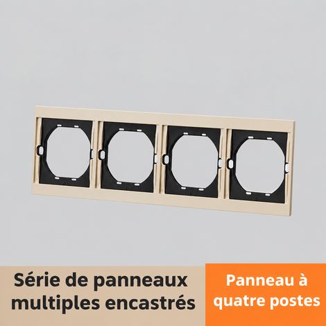 Plaque 4 postes standard européen série CC PC ignifuge teinte chaude 9 × 1,3 × 30,5 cm – Livraison gratuite (1/5)