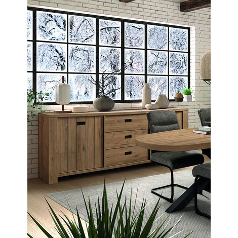 Buffet/bahut contemporain 230 cm chêne castle Verneuil (1/5)