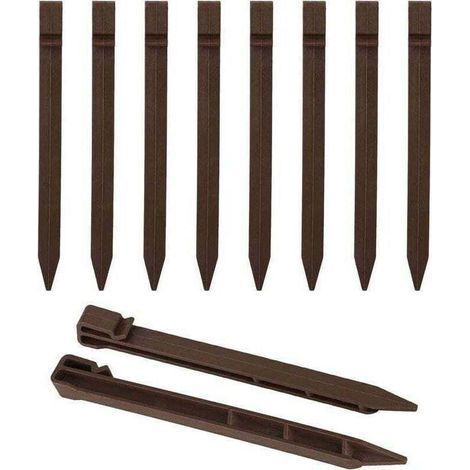 Lot de 20 piquets d'ancrage au sol en plastique de 24 cm - Piquets d'ancrage au sol - Piquets d'ancrage de jardin - Piquets de fixation pour bordure de jardin, terrasse, tente (1/5)