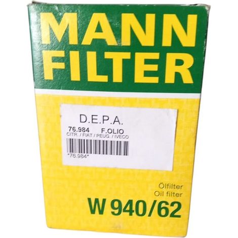 Filtro olio motore marca man filter codice filtro w 940/62