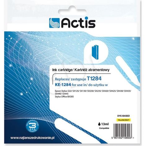 ACTIS KE-1284 - Reemplazo de tinta amarilla para Epson T1284, 13 ml