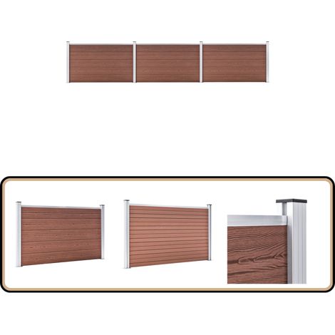 Clôture de jardin WPC 526x106 cm Marron - Clôture Jardin - Clôture Wpc - Clôture Composite - Clôture Design - Clôture Moderne (1/5)