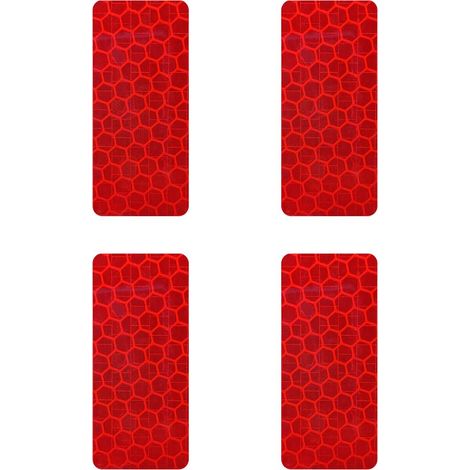 Adesivi Rifrangenti Rettangoli 4 Pz - Colore: ROSSO