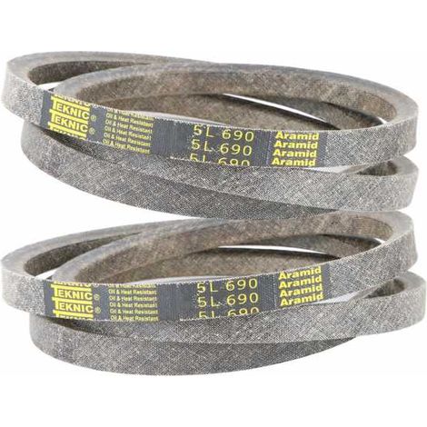 2 courroies tondeuse Tiger Belts 5L690 kevlar trapézoïdale  15,8 x 1753 mm (1/5)