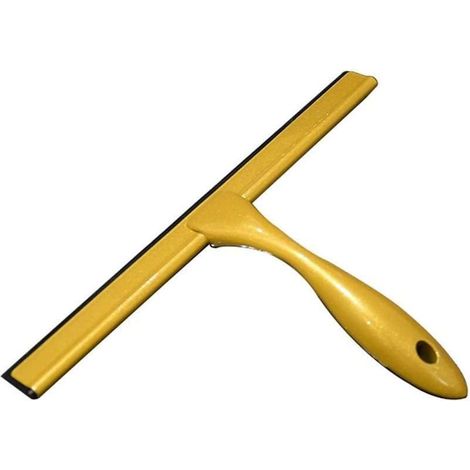 Petit grattoir de douche avec manche incurvé. Bonne prise en main. Grattoir à vitres en acier inoxydable. Nettoyeur de vitres professionnel pour salle de bain. Grattoir à miroirs pour vitres de voitur (1/4)
