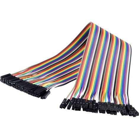 Trywise JKFF403 Câble de cavalier Arduino, Banana Pi, Raspberry Pi® [40x Pontage filaire de prise femelle - 40x Pontage filaire de prise femelle] A006132 (1/4)